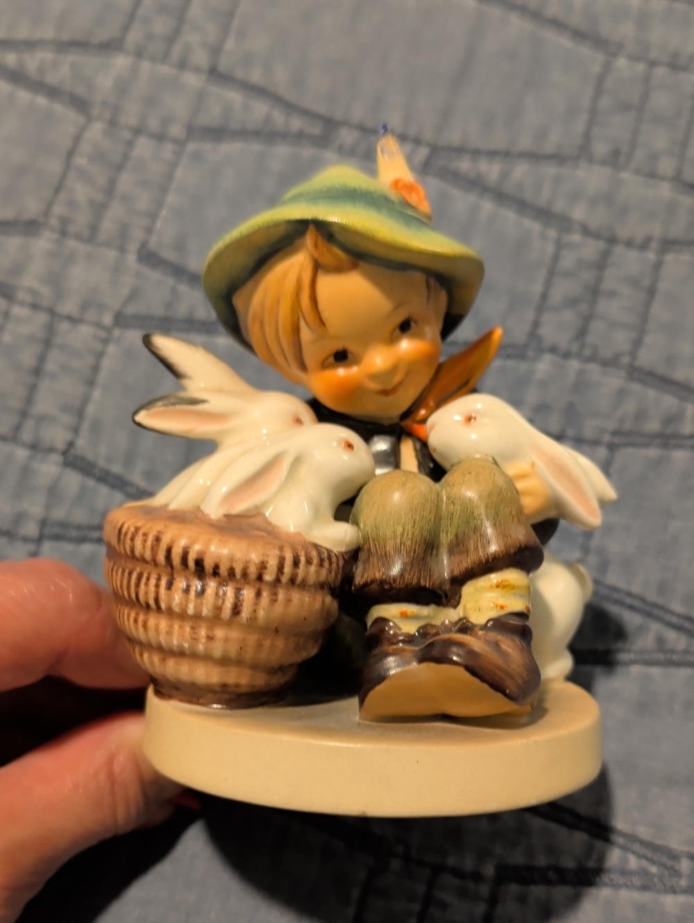 Vintage Hummel playmates 58/0 Cherubic Boy Figurine with Bunnies - Multi-Color